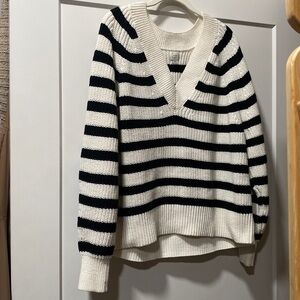 Black and ivory striped sweater